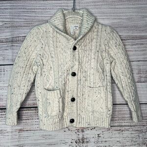 Janie and Jack 18-24 Months Donegal Cable Knit Shawl Collar Cardigan Specks